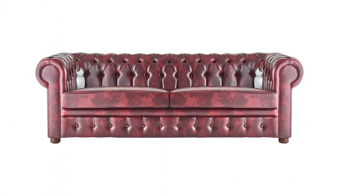 Chesterfield 3-Sitzer Bordeaux Couch Sofas Klassisch Ledersofas Holz 2tlg
