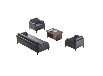 Sofagarnituren Schwarz 3-Sitzer Sessel Braun Farbe Couchtisch Ledersofas