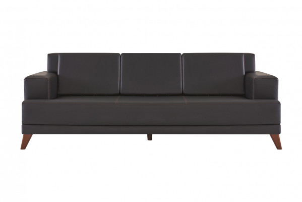 Modernnes Sofa-Set Ledersofas Schwarz 3-Sitzer 2-Sitzer Polster Kissen