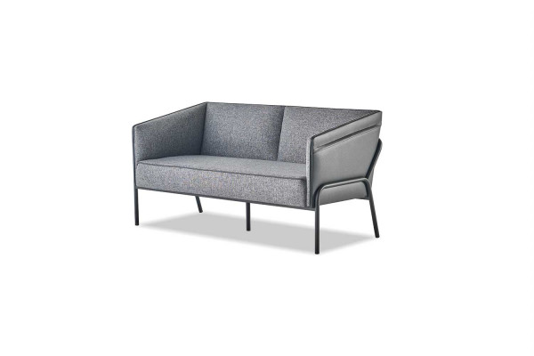 Komplett-Set Ledersofas 3-Sitzer 2-Sitzer Sessel Grau Sofa-Set Textil