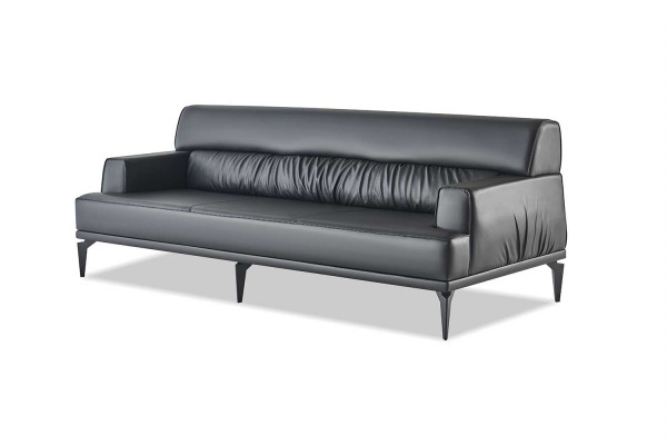 Sofagarnitur Couch Polster Möbel Büroeinrichtung Sitzer Schwarz Sofa-Set 4tlg.