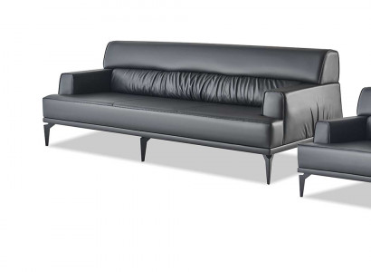 Sofagarnitur Sofas Schwarz Ledersofas Sofa-Set 3-Sitzer 2-Sitzer Sessel