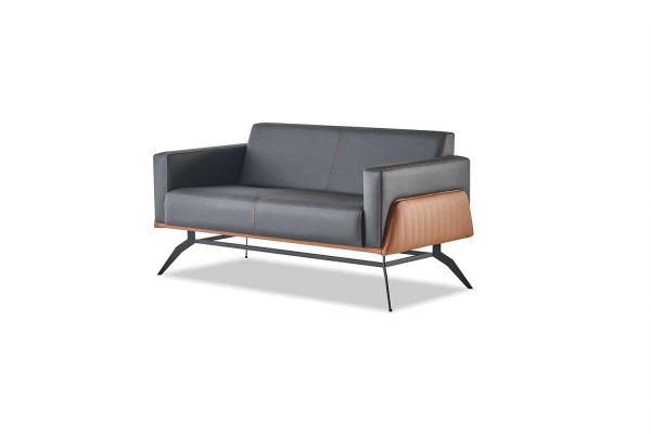 Ledersofas Schwarz Braun Sofa-Set 3-Sitzer 2-Sitzer Sessel Couch Komplett