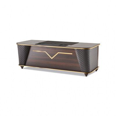 Komplett Schreibtisch Bürostuhl Sideboard Braun Schwarz Arbeitszimmer