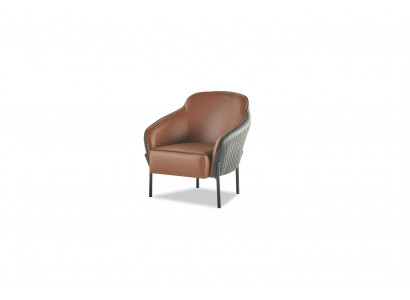 Sessel Braun Schwarz Lehnsessel Modern Leder Edelsathl 1-Sitzer Weich