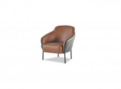 Sessel Braun Schwarz Lehnsessel Modern Leder Edelsathl 1-Sitzer Weich