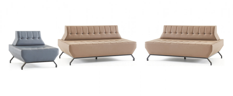 Sofagarnitur Deco Ledersofas Set Beige 2-Sitzer Grau Sessel Sofa-Set