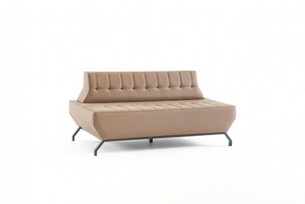 Sofagarnitur Deco Ledersofas Set Beige 2-Sitzer Grau Sessel Sofa-Set