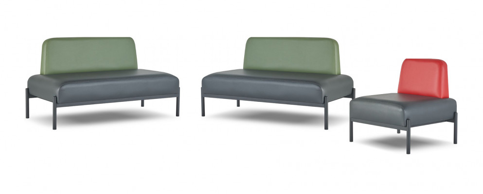 Komplett Sofas Art Deco 2-Sitzer Sessel Schwarz Grün Rot Ledersofas Holz