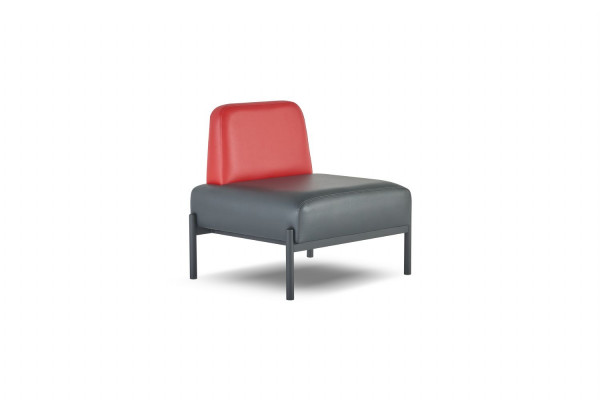 Komplett Ledersofas 3-Sitzer Sessel Schwarz Art Deco Edelstahl Rot Gelb