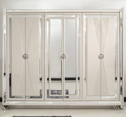 Luxus Schlafzimmer Set Bett + 2x Nachttische + Kleiderschrank Modern Möbel 4tlg