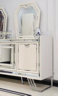Luxus Kommoden mit 2x Spiegel Weiß Konsole Möbel Sideboard Kommode