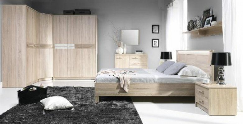 Komplett Bett Kleiderschrank Schlafzimmer Set Schrank Bett Kommode - Cremona 3