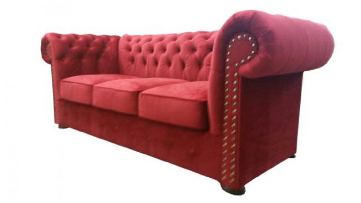 Chesterfield Sofa Couch Polster Textil Stoff 3er Garnitur Designer Sofas Couchen
