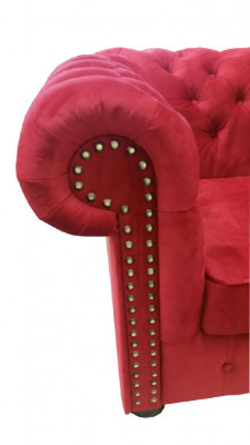 Chesterfield Sofa Couch Polster Textil Stoff 3er Garnitur Designer Sofas Couchen