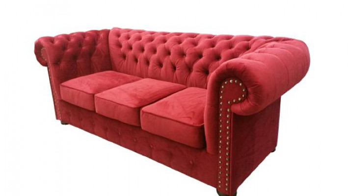 Chesterfield Sofa Couch Polster Textil Stoff 3er Garnitur Designer Sofas Couchen