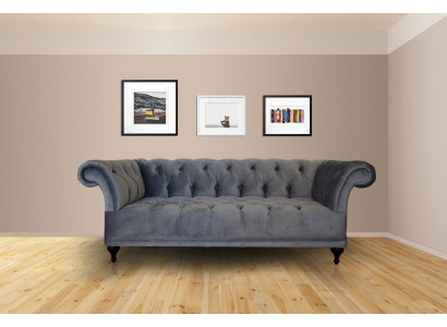 Chesterfield Sofa Polster Designer Couchen Sofas Garnitur Textil Stoff Textil 14