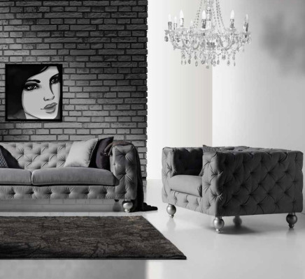 Sofagarnitur Chesterfield Set 252cm + Sessel Sofa Couch designer Dekor Sofa