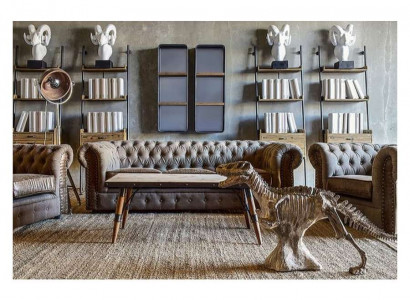 Sofagarnitur Polster Couch Sofa Klassik Chesterfield 3 Sitzer Set Neu NAPOLI V