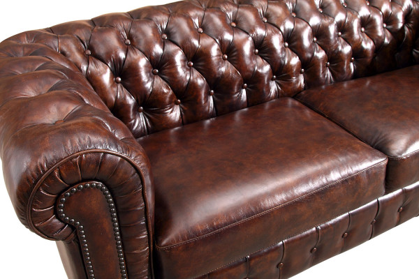 Chesterfield Sofa Couch Polster 3 Sitz Garnitur Leder Textil Sofas Neu