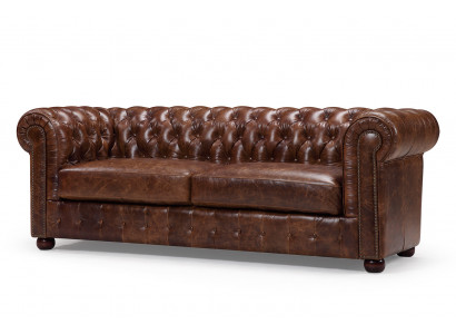 Chesterfield Sofa Couch Polster 3 Sitz Garnitur Leder Textil Sofas Neu