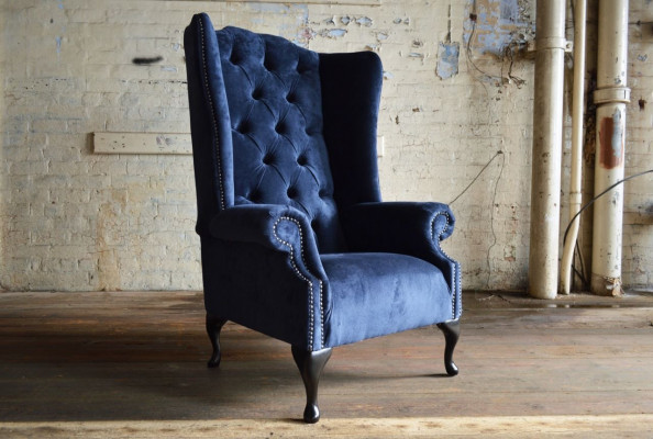 Ohrensessel Sessel Fernseh Design Polster Sofa Couch Chesterfield Textil Neu 362