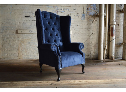Ohrensessel Sessel Fernseh Design Polster Sofa Couch Chesterfield Textil Neu 362