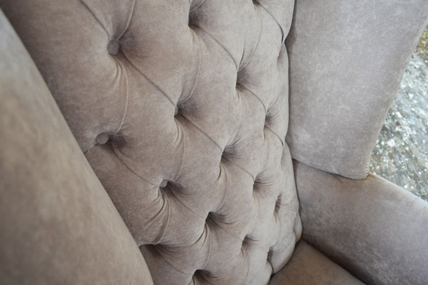 Ohrensessel Sessel Fernseh Design Polster Sofa Couch Chesterfield Textil Neu 363