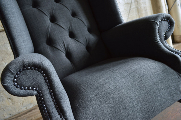 Ohrensessel Sessel Fernseh Design Polster Sofa Couch Chesterfield Textil Neu 344