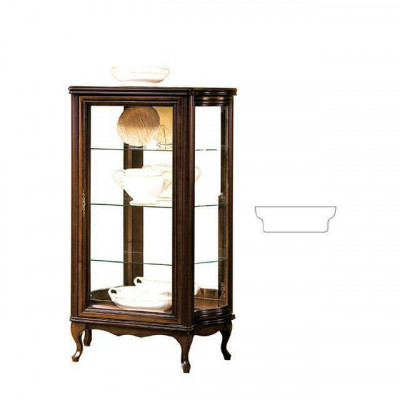 Klassische Vitrine Schrank Italienische Möbel Vitrinenschrank Vitrinen Neu WW3-4