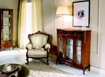 Möbel Stil Barock Holz Kommode Schrank Vitrine Möbel Luxus Sessel
