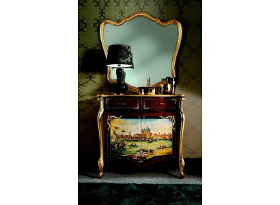 Italienische Kommode Anrichte Handmalerei Schrank Luxus Sideboard Italienische Holz