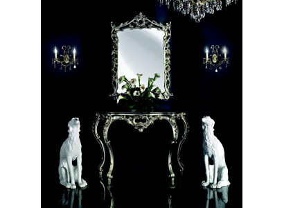 Barock Konsolentisch Anrichte Wandtisch Dielen Tisch Klassischer Holz Silber neu