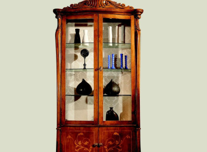 Möbel Klassische Vitrine Antik Stil Barock Rokoko Glasvitrine Wohnzimmer Holz