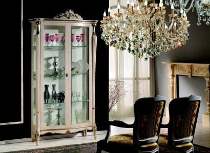 Design Möbel Holz Klassischer Barock Luxus Vitrine Schrank Regal Italienische Möbel Neu