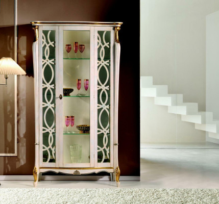 Klassische Möbel Holz Design Vitrine Stil Regal Schrank Schränke Italienische Möbel Neu