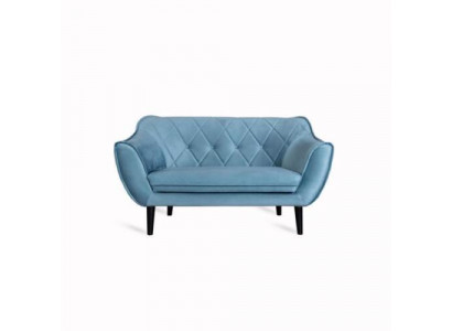Komfortables, weiches 2-Sitzer-Sofa in luxuriöser Polsterung in zartblauer Farbe