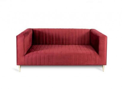 Sofa 2 Sitzer Rosa Wohnzimmer Modern Design Luxus Holz Möbel Polster Stoff Neu
