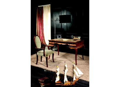 Holz Möbel Luxus Büro 2tlg Set Schreibtisch Sessel Italienische Tische Barock