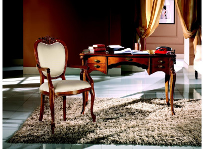  Holz Möbel Luxus Büro 2tlg Set Schreibtisch Sessel Italienische Luxus