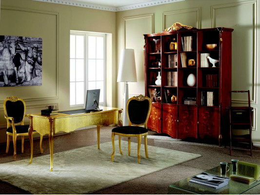 Designer Möbel 2x Stuhl Gold Wohnzimmer Holz Stühle Italienische Luxus Möbel Neu
