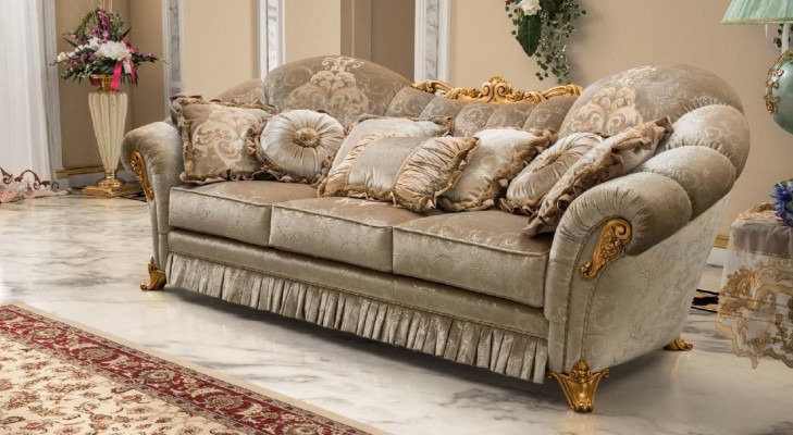 Sofa Design Dreisitzer Couch Polster 3er Sofas Zimmer Möbel Beige Couchen Stoff