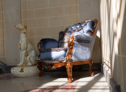 Design Luxus Klassische Lehn Textil Sessel 1 Sitzer Sofa Polster Sofas Einsitzer