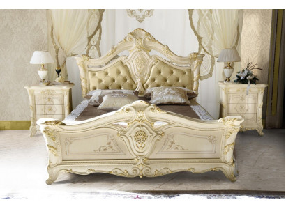 Chesterfield Schlafzimmer Barock Möbel Textil Klassisch Bett Luxus