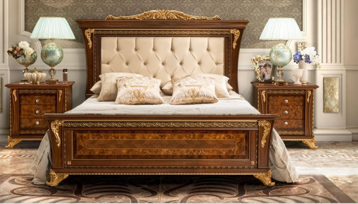Doppelbett Massivholz Schlafzimmer Betten Design Bett MobilPiu Luxury