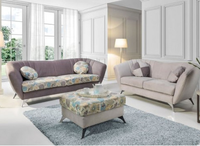 Design Poster Couch Sofagarnitur Sitz 3+2 Sitzer Set Stoff Garnitur Vittoria