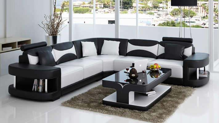 Design Ecksofa Leder Sofa Couch Polster Eck Sitz Wohnlandschaft Garnitur
