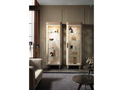 Vitrinen Glas Schrank Schränke Regal Holz Vitrine Design Modern Wohnzimmer Neu