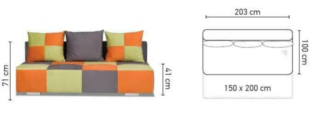 Ultrakompaktes modernes 3-Sitzer-Schlafsofa für Ihr Jugendstilhaus
