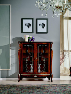 Schick Design Möbel Luxus Holz Vitrine Stil Antik Barock Schrank Italienische Anrichte
